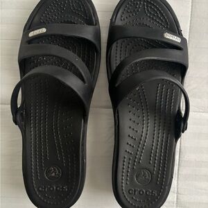 Womens black Crocs sandals